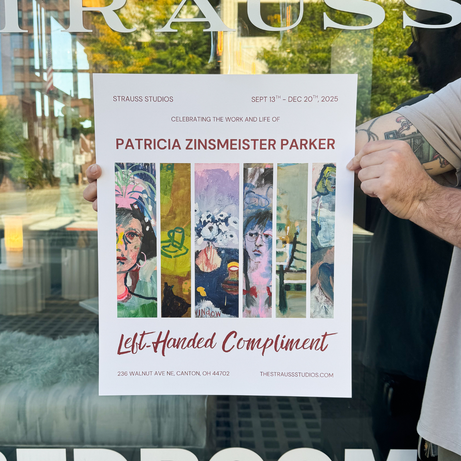 Left-Handed Compliment Exhibit Poster Patricia Zinsmeister Parker
