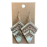 23-0802 Pyrography Earrings Diamonds