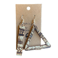 23-0804 Pyrography Earrings Post Triangle