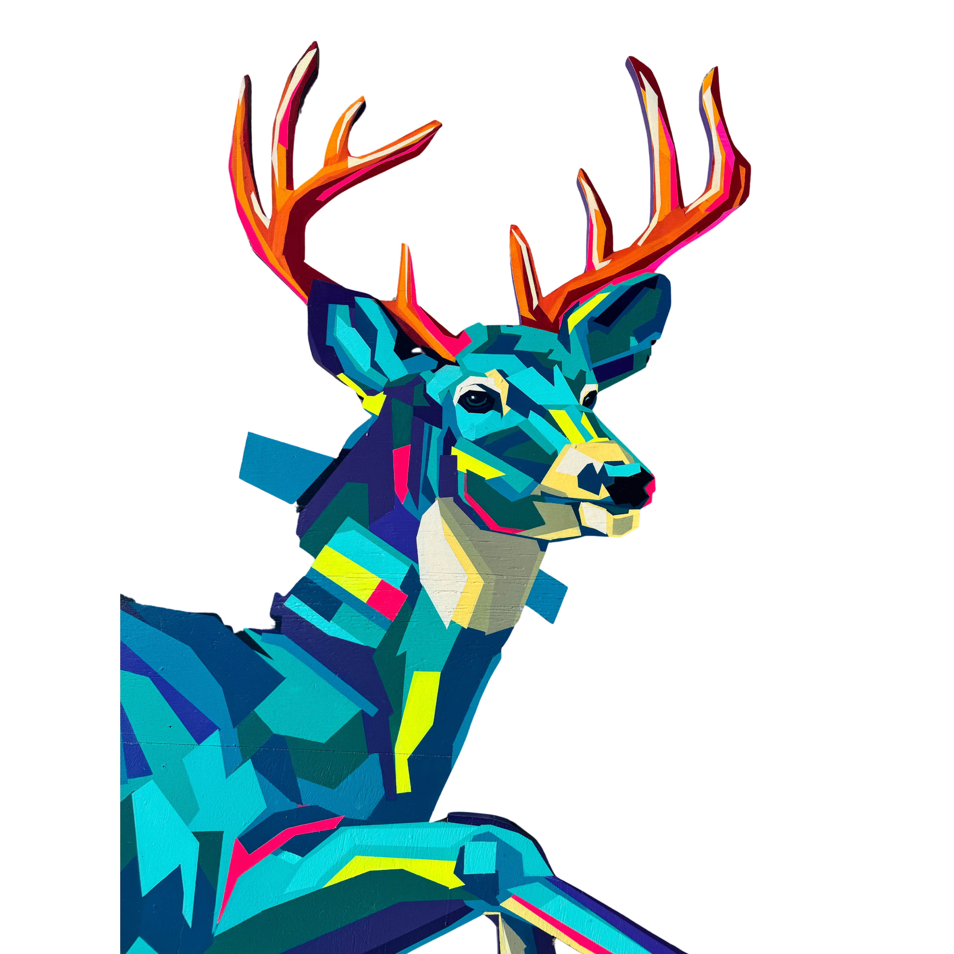 Wood Cut Deer by Arlin Graff