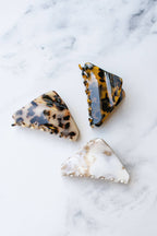 Eco Shark Fin Hair Claw Clip: Blue Marble