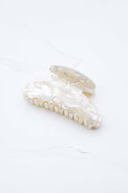 Midnight Gloss Cellulose Acetate Hair Claw Clip: Cream Cheese
