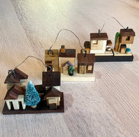 Wood Scrap House Ornaments - Double, by Deborah French