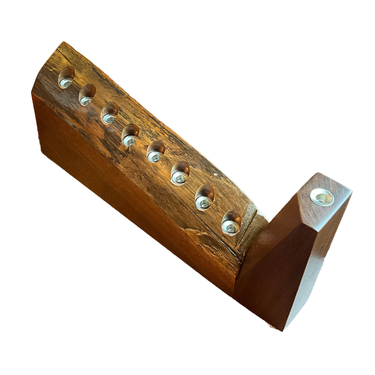 2024-01 Menorah salvaged solid walnut with natural live edge surface
