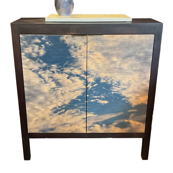 Salon Bar Cabinet with Cloud Print