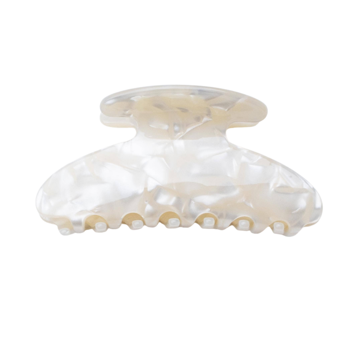 Midnight Gloss Cellulose Acetate Hair Claw Clip: Cream Cheese