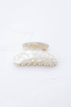 Midnight Gloss Cellulose Acetate Hair Claw Clip: Cream Cheese