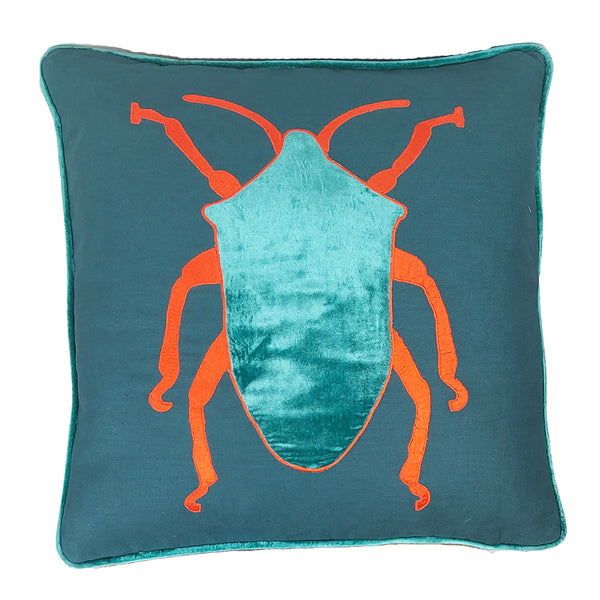 1-098 Beetle Square Decorative Pillow