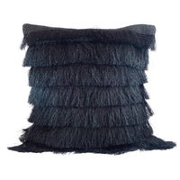 Black Fringe Pillow