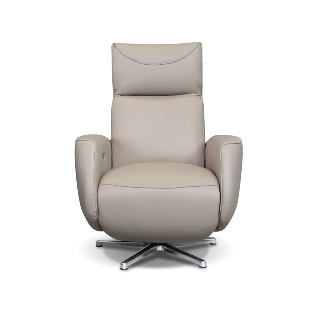 Italian Leather Swivel Electric Armchair Recliner