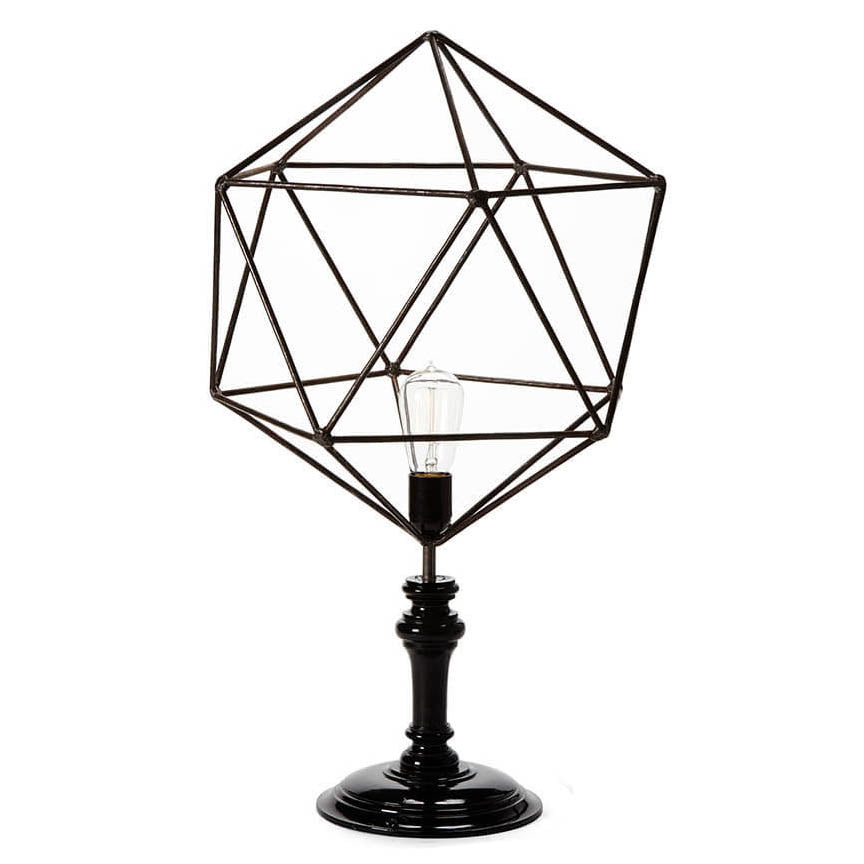 Geometric Wire Table Lamp, Triangle