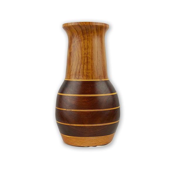 Tom Migge L-63 Walnut, Oak & Fruit Wood Vase