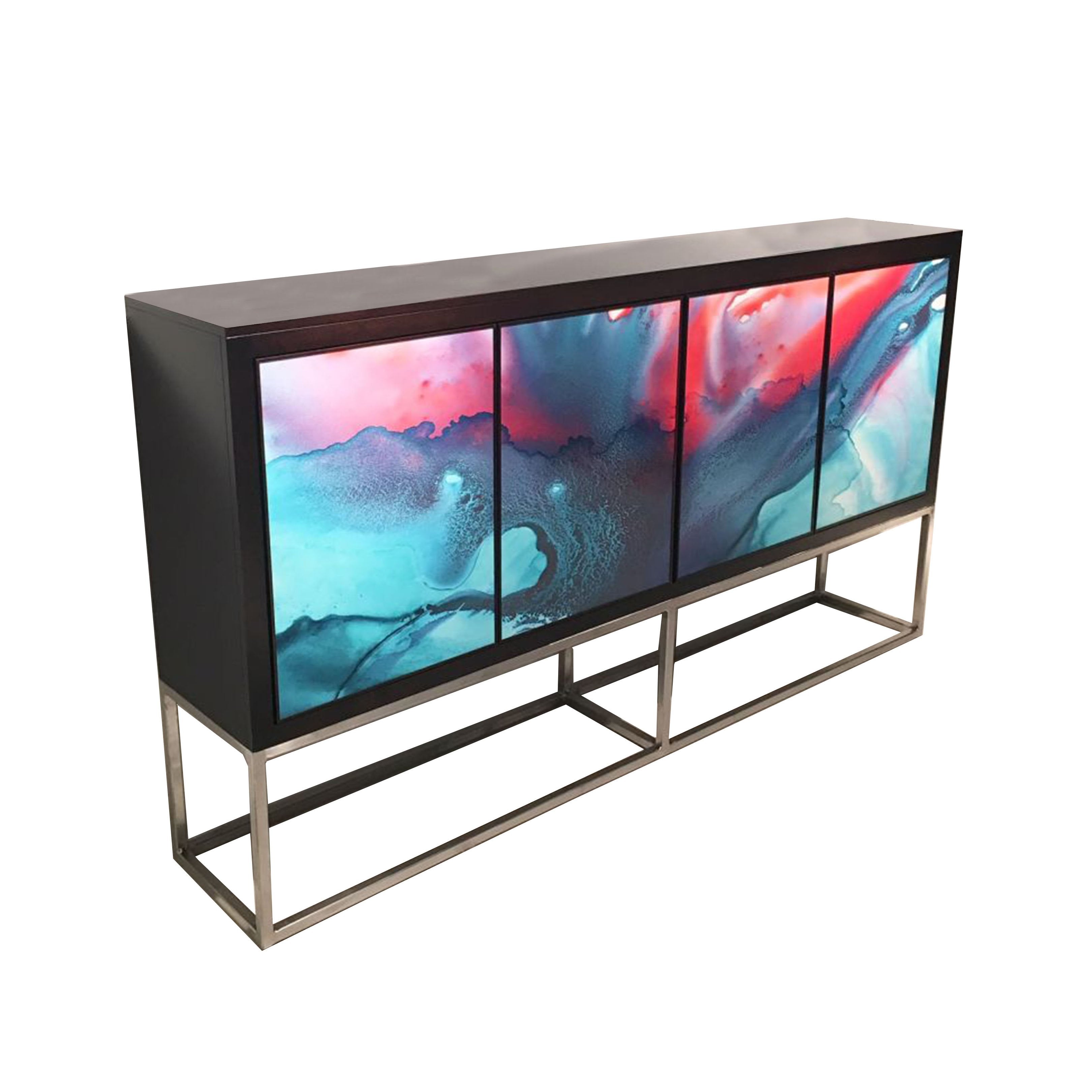 Lake Shore Watercolor Console
