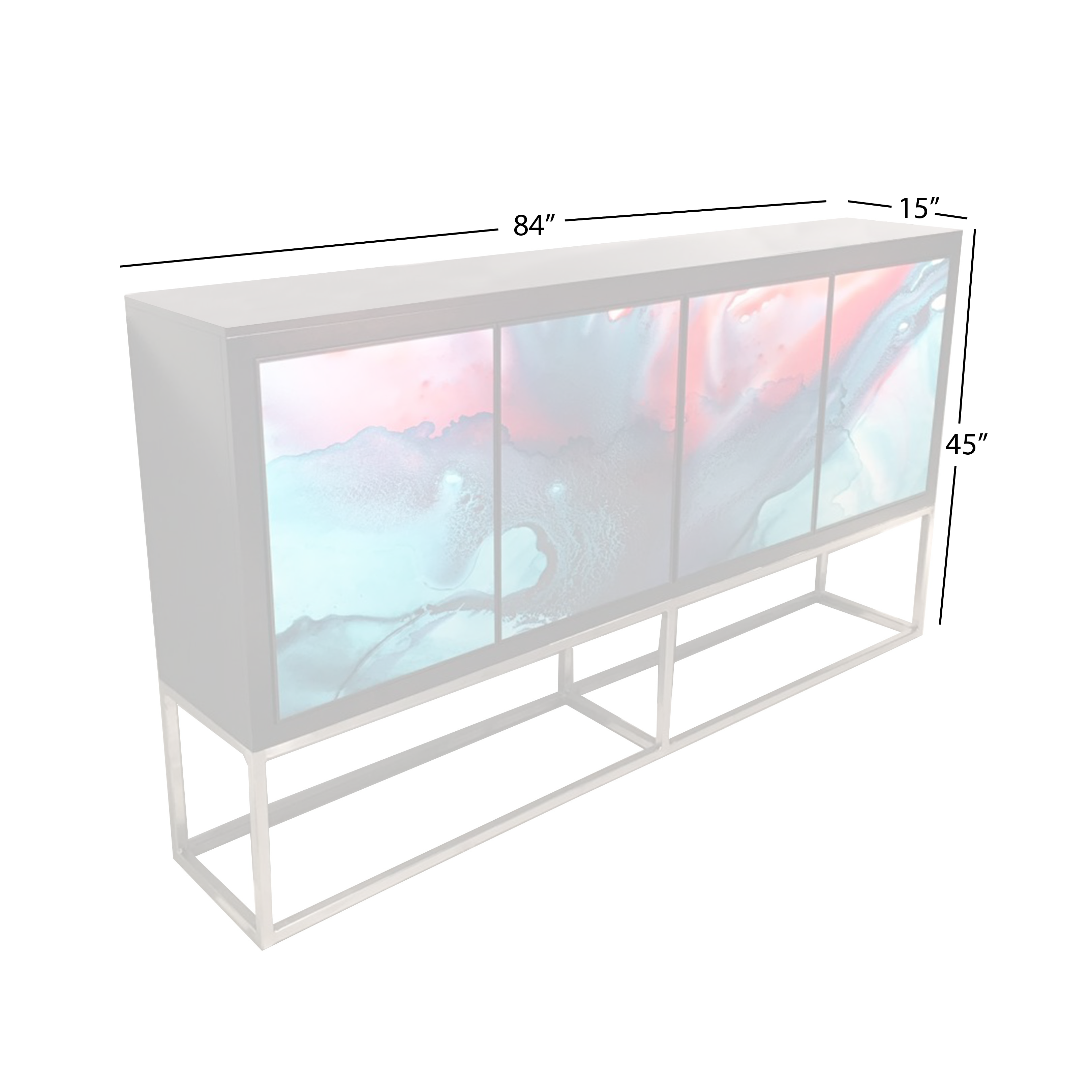 Lake Shore Watercolor Console