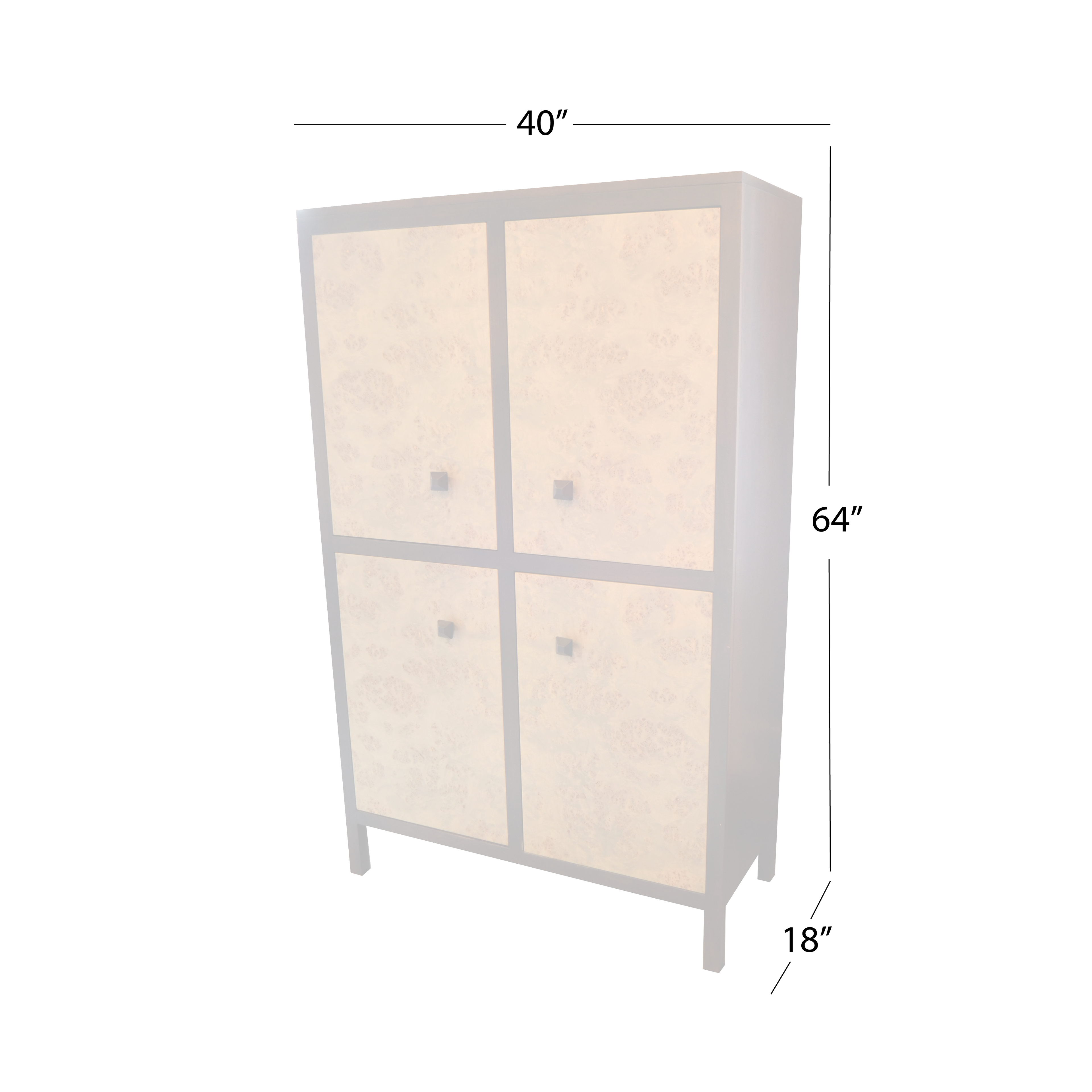 Mabel Soho 4-door Cabinet with Mappa Burl Doors