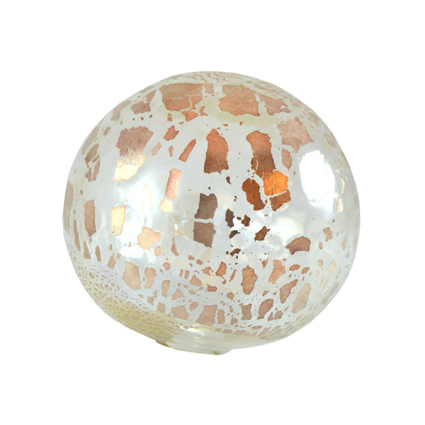 Artisan Glass Ball, Rose Gold Speckled
