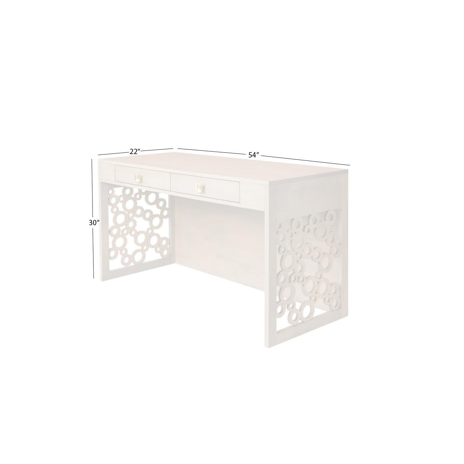 Salon Gable 2-Drawer Desk and Chair