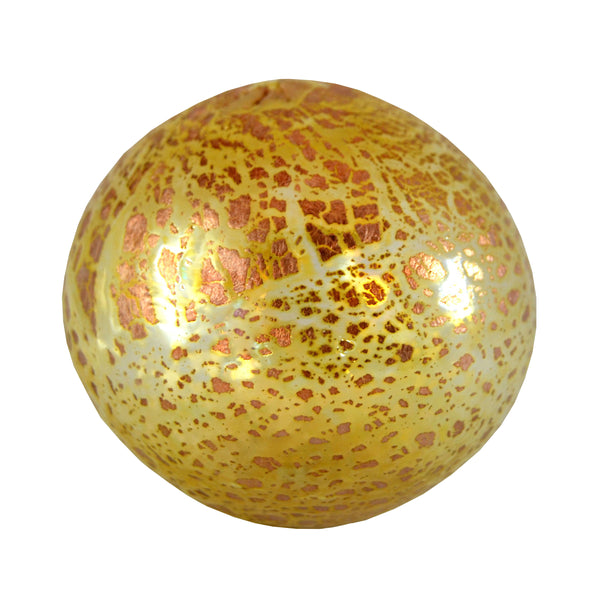 Artisan Glass Ball, Yellow Speckled